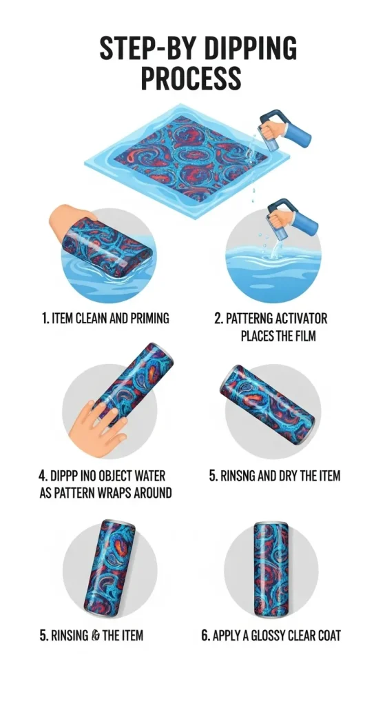 hydro dipping process step by step infographic