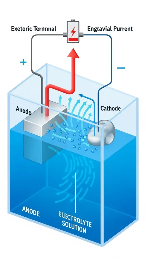 Role of Anode, Cathode, and Electrolyte