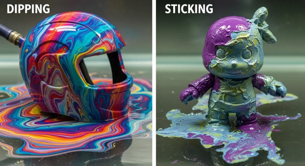 Complex Shapes: Dipping vs Sticking